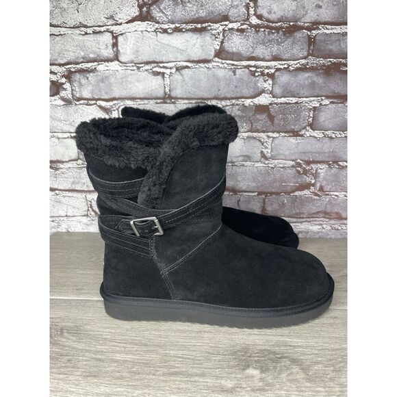 Koolaburra UGG Delene Black Suede Boots Buckle Boots Women’s 10M US/41EU 1121504 - Picture 13 of 16
